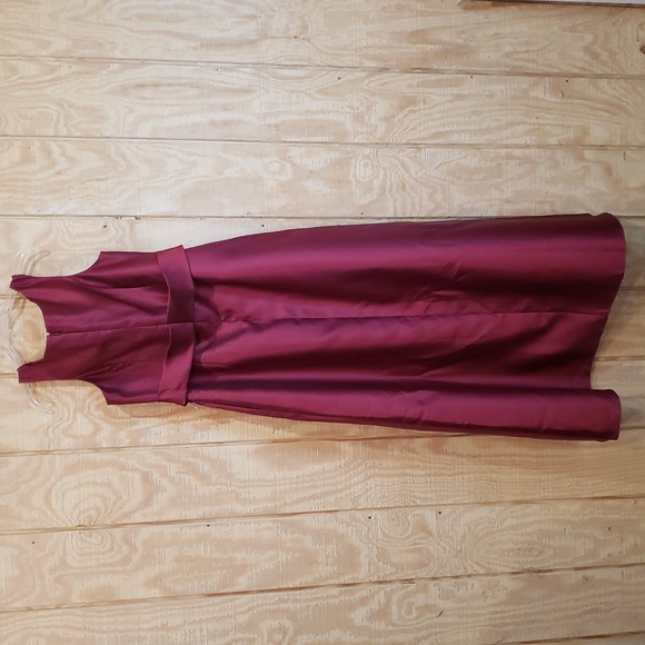 Alfred Sung New Burgundy Red Satin Sleeveless A-Line Gown Dress Size 18 #D811S - Picture 5 of 7
